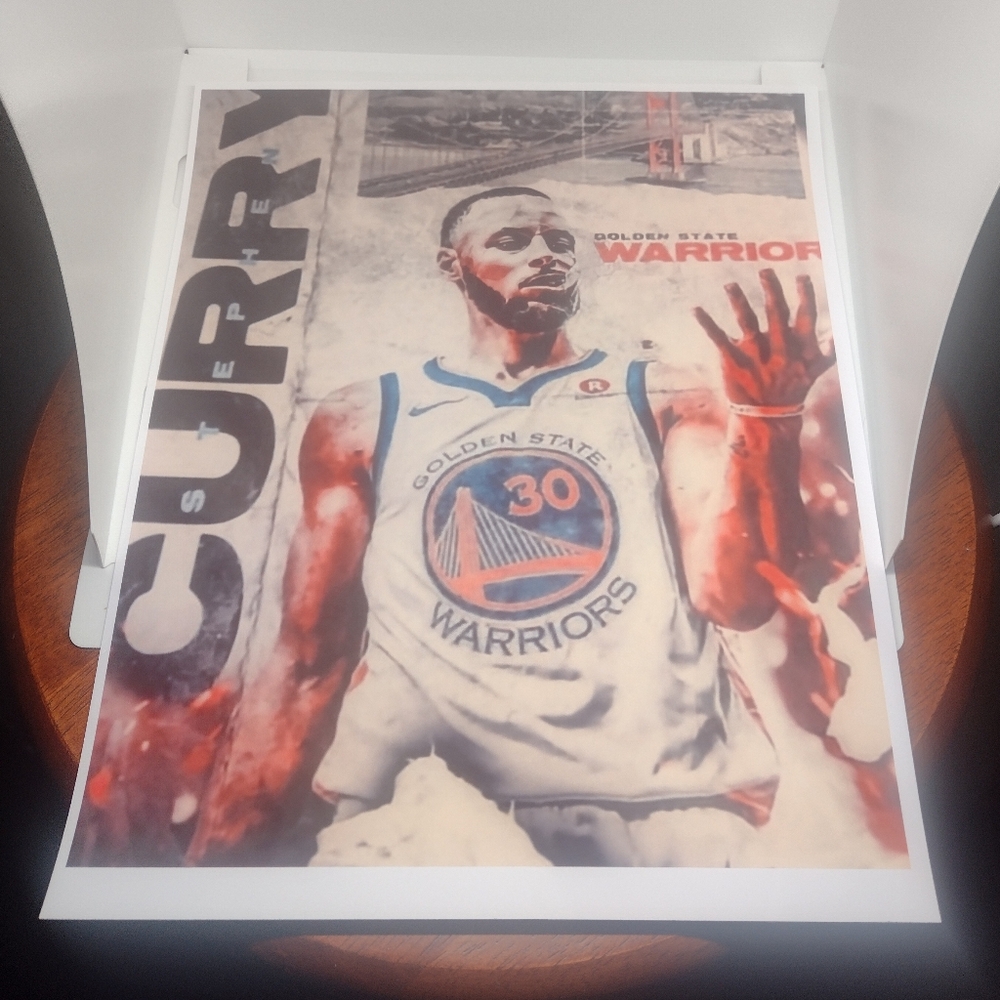 STEPHEN CURRY WARRIORS 3-POINT🏀💥 LEGEND 8.5x11 PREMIUM GLOSSY COLOR ART POSTER